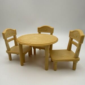Calico Critters Sylvanian Families Round Dining Table & 3 Chairs  Furniture